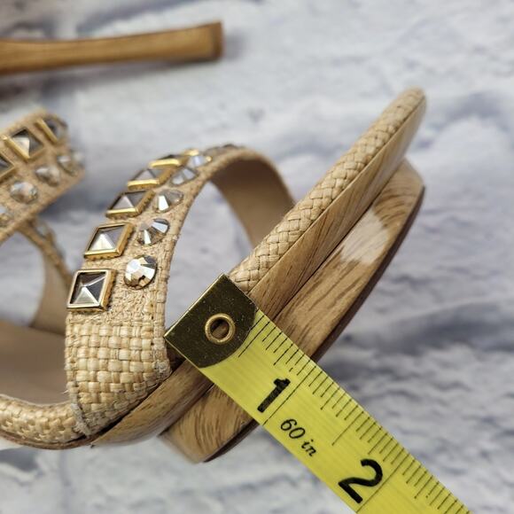 Le Silla Crystal Embellished Cross Strap Woven Heels size 39 - Picture 14 of 16